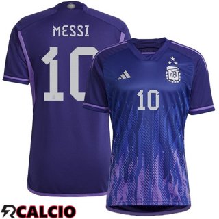 Maglie Calcio Argentina (MESSI 10) 3 Stars Seconda Purple 2022/2023