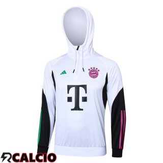 Felpa Allenamento Con Cappuccio Bayern Monaco Bianco 2023/2024