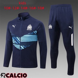 Insieme Tuta Calcio - Giacca Marsiglia Bambino Blu Reale 2022/2023