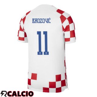 Maglie Calcio Croazia (BROZOVIĆ 11) Prima Bianco Rosso Coppa Del Mondo 2022