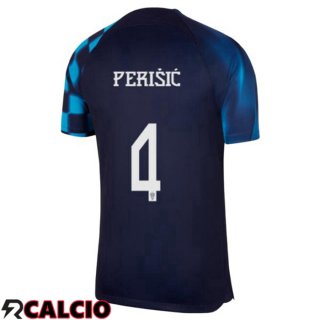 Maglie Calcio Croazia (PERIŠIĆ 4) Seconda Nero Blu Coppa Del Mondo 2022
