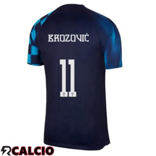 Maglie Calcio Croazia (BROZOVIĆ 11) Seconda Nero Blu Coppa Del Mondo 2022