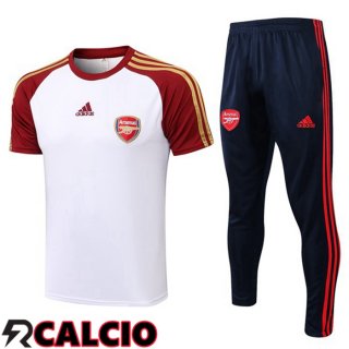Insieme T Shirt Allenamento Arsenal + Pantaloni Rosso Bianco 2021 2022