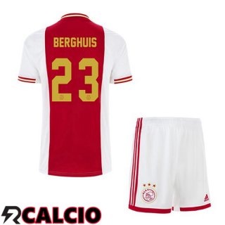 Prima Maglia AFC Ajax (Berghuis 23) Bambino Bianco Rosso 22/23