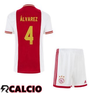 Prima Maglia AFC Ajax (Álvarez 4) Bambino Bianco Rosso 22/23