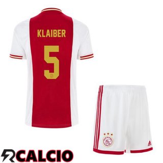 Prima Maglia AFC Ajax (Klaiber 5) Bambino Bianco Rosso 22/23