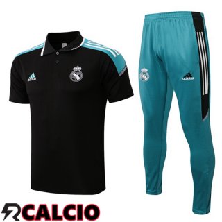 Maglia Polo Real Madrid + Pantaloni Nero Verde 2021/2022