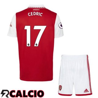 Prima Maglia Arsenal (CEDRIC 17) Bambino Rosso Bianco 2022/2023