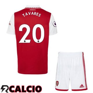 Prima Maglia Arsenal (TAVARES 20) Bambino Rosso Bianco 2022/2023