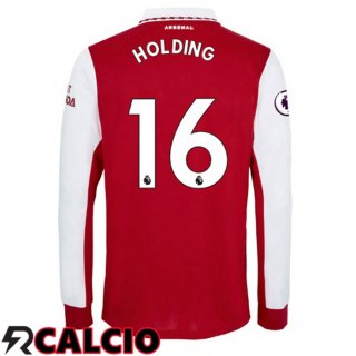 Prima Maglia Arsenal (HOLDING 16) Manica Lunga Rosso Bianco 2022/2023