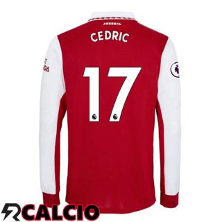 Prima Maglia Arsenal (CEDRIC 17) Manica Lunga Rosso Bianco 2022/2023