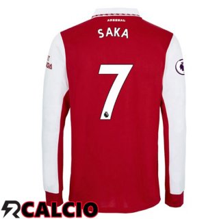 Prima Maglia Arsenal (SAKA 7) Manica Lunga Rosso Bianco 2022/2023