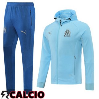Insieme Tuta Calcio Giacca Con Cappuccio Marsiglia Blu 2021 2022