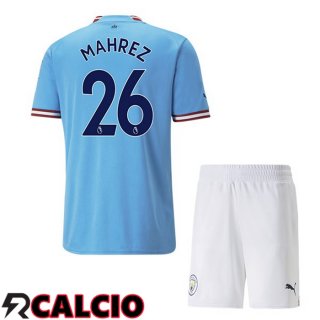 Prima Maglia Manchester City (Riyad Mahrez 26) Bambino Blu 2022/2023