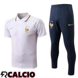 Maglia Polo Francia + Pantaloni Bianco 2022/2023
