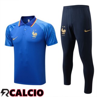 Maglia Polo Francia + Pantaloni Blu 2022/2023