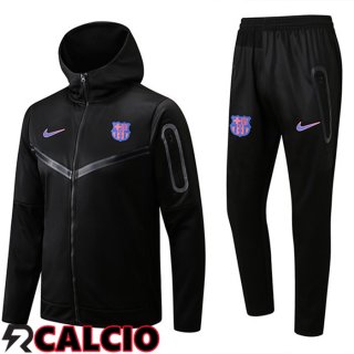 Insieme Giacca Con Cappuccio Tuta FC Barcellona Nero 2022/2023