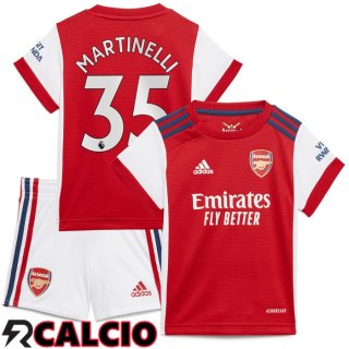 Prima Maglia FC Arsenal (MARTINELLI 35) Bambino Rosso/Bianco 2021/2022