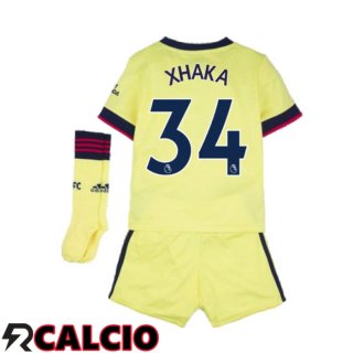 Seconda Maglia FC Arsenal (XHAKA 34) Bambino Giallo 2021/2022