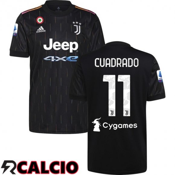 Seconda Maglia Juventus (CUADRADO 11) Nero 2021/2022  Seconda Maglia Juventus (CUADRADO 11) Nero 2021/2022