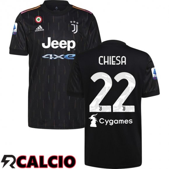 Seconda Maglia Juventus (CHIESA 22) Nero 2021/2022