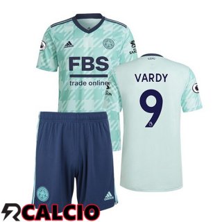 Seconda Maglia Leicester City (VARDY 9) Bambino Verde 2021 2022