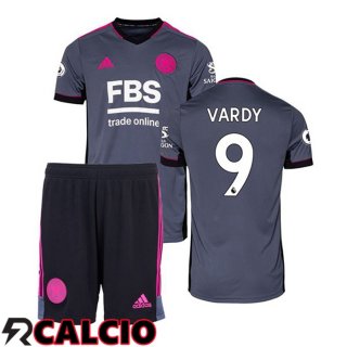 Terza Maglia Leicester City (VARDY 9) Bambino Terza Grigio 2021 2022
