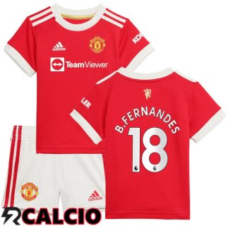 Prima Maglia Manchester United (B.FERNANDES 18) Bambino Rosso 2021/2022