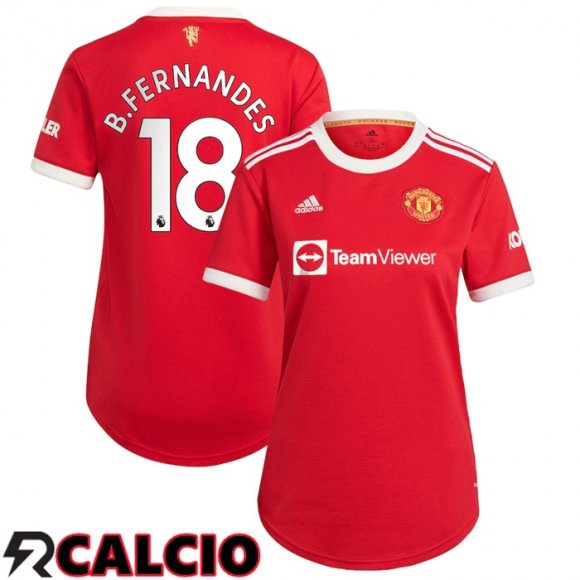 Prima Maglia Manchester United (B.FERNANDES 18) Donna Rosso 2021/2022