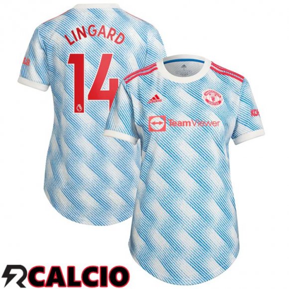 Seconda Maglia Manchester United (Lingard 14) Donna Blu/Bianco 2021/2022