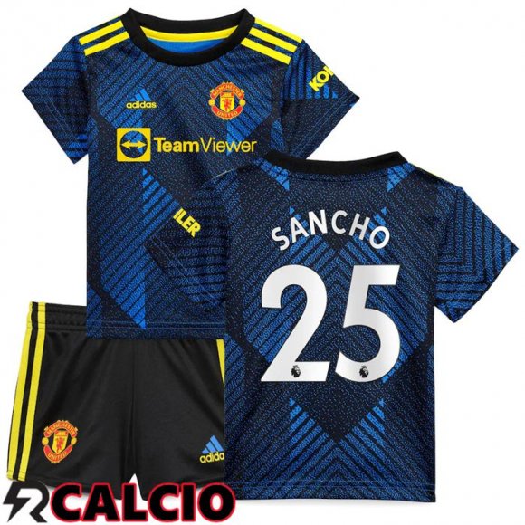 Terza Maglia Manchester United (SANCHO 25) Bambino Terza Blu Scuro 2021/2022