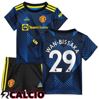 Terza Maglia Manchester United (Wan-Bissaka 29) Bambino Terza Blu Scuro 2021/2022