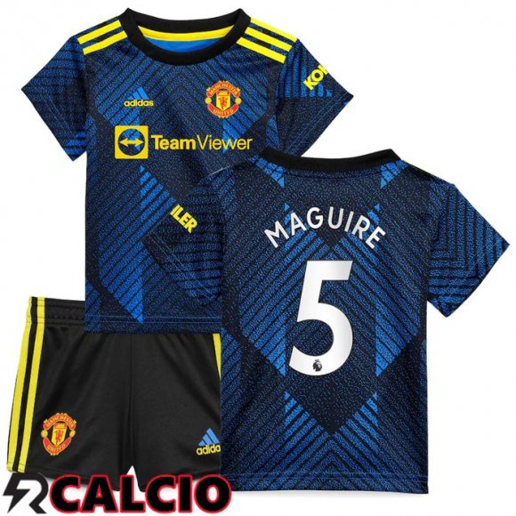 Terza Maglia Manchester United (MAGUIRE 5) Bambino Terza Blu Scuro 2021/2022