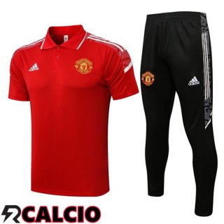 Maglia Polo Manchester United + Pantaloni Rosso 2021/2022