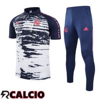 Maglia Polo Real Madrid + Pantaloni Bianco Blu 2021/2022