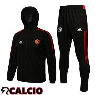 Giacca Con Cappuccio Tuta Calcio Manchester United Nero 2021/2022
