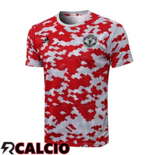 T Shirt Allenamento Manchester United Rosso Bianco 2021/2022