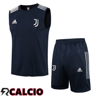 Canotta Allenamento Juventus + Pantalonicini Blu Royal 2021/2022