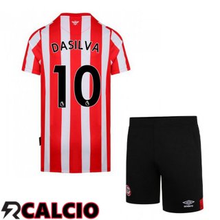 Prima Maglia Brentford FC (DASILVA 10) Bambino Rosso/Bianco 2021 2022