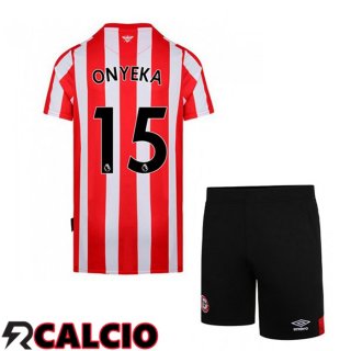 Prima Maglia Brentford FC (ONYEKA 15) Bambino Rosso/Bianco 2021 2022