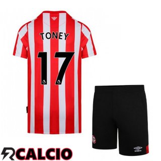 Prima Maglia Brentford FC (TONEY 17) Bambino Rosso/Bianco 2021 2022