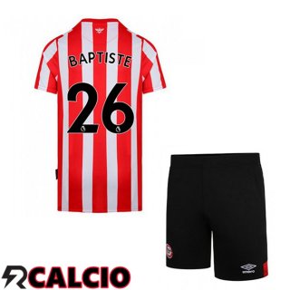 Prima Maglia Brentford FC (BAPTISTE 26) Bambino Rosso/Bianco 2021 2022