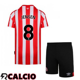 Prima Maglia Brentford FC (JENSEN 8) Bambino Rosso/Bianco 2021 2022
