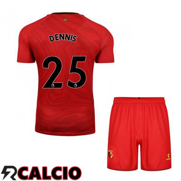Seconda Maglia Watford FC (DENNIS 25) Bambino Rosso 2021 2022