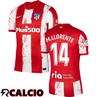 Prima Maglia Atletico Madrid (M.LLORENTE 14) Rosso/Bianco 2021/2022