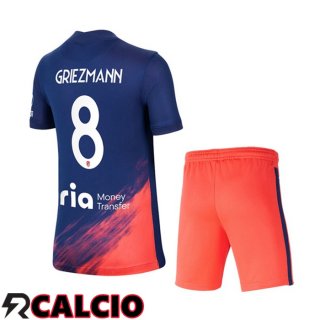 Seconda Maglia Atletico Madrid (GRIEZMANN 8) Bambino Blu Navy 2021/2022