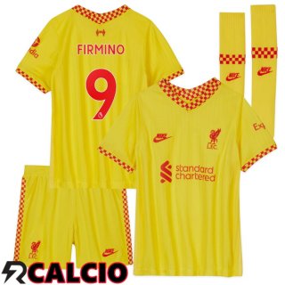 Terza Maglia FC Liverpool (FIRMINO 9) Bambino Terza Giallo 2021/2022