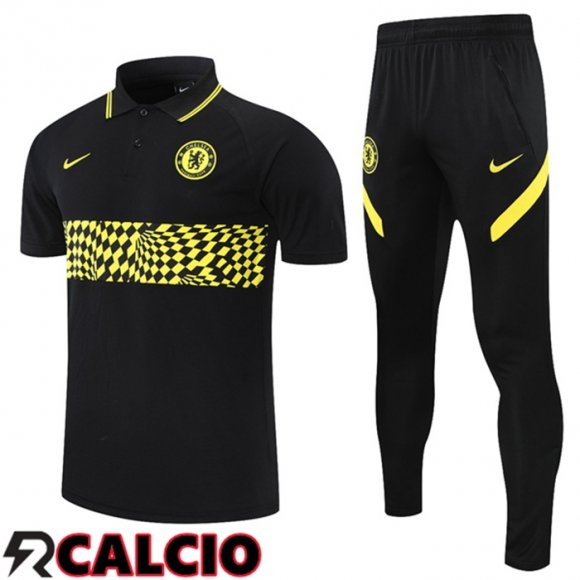 Maglia Polo FC Chelsea + Pantaloni Nero Giallo 2021/2022
