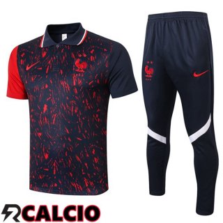 Maglia Polo Francia + Pantaloni Nero Rosso 2021/2022
