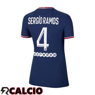 Prima Maglia Paris PSG（Sergio Ramos 4）Donna Blu 2021/2022